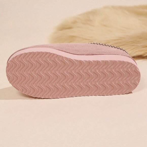 Baby Pink Women's Ultra-Soft Plush Cozy Anti-Slip Slip-On Slippers - Picture 6 of 6